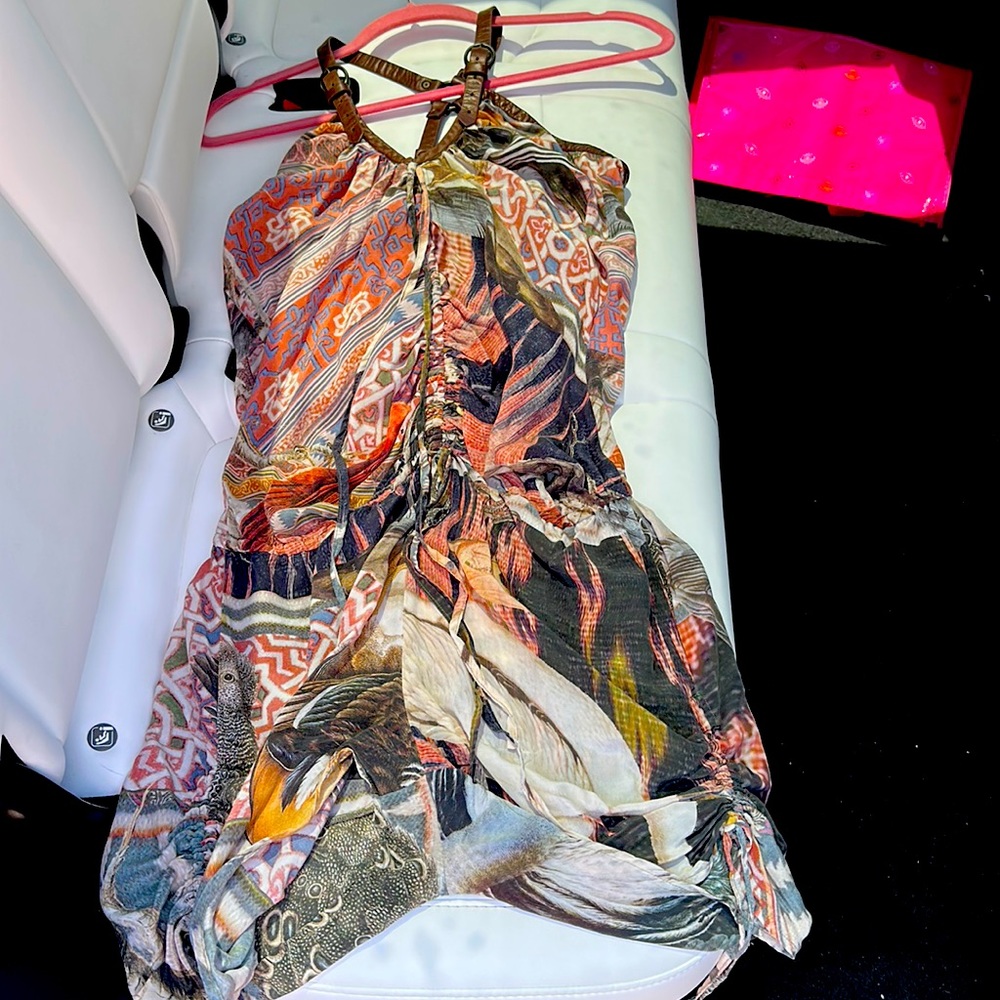 All Saints short romper with leather straps